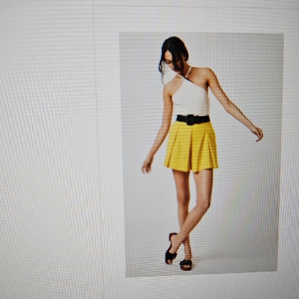 Anthropologie Maeve Yellow Mini Skort
